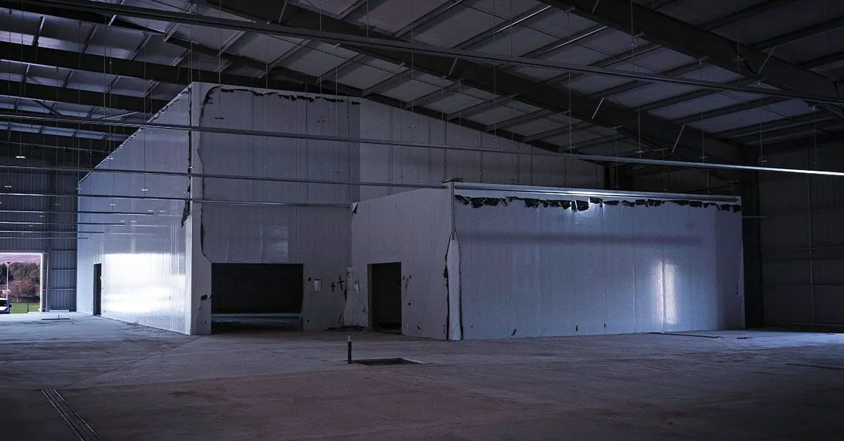 Inside the new extension at Kirkconnel before fit-out, December 2022