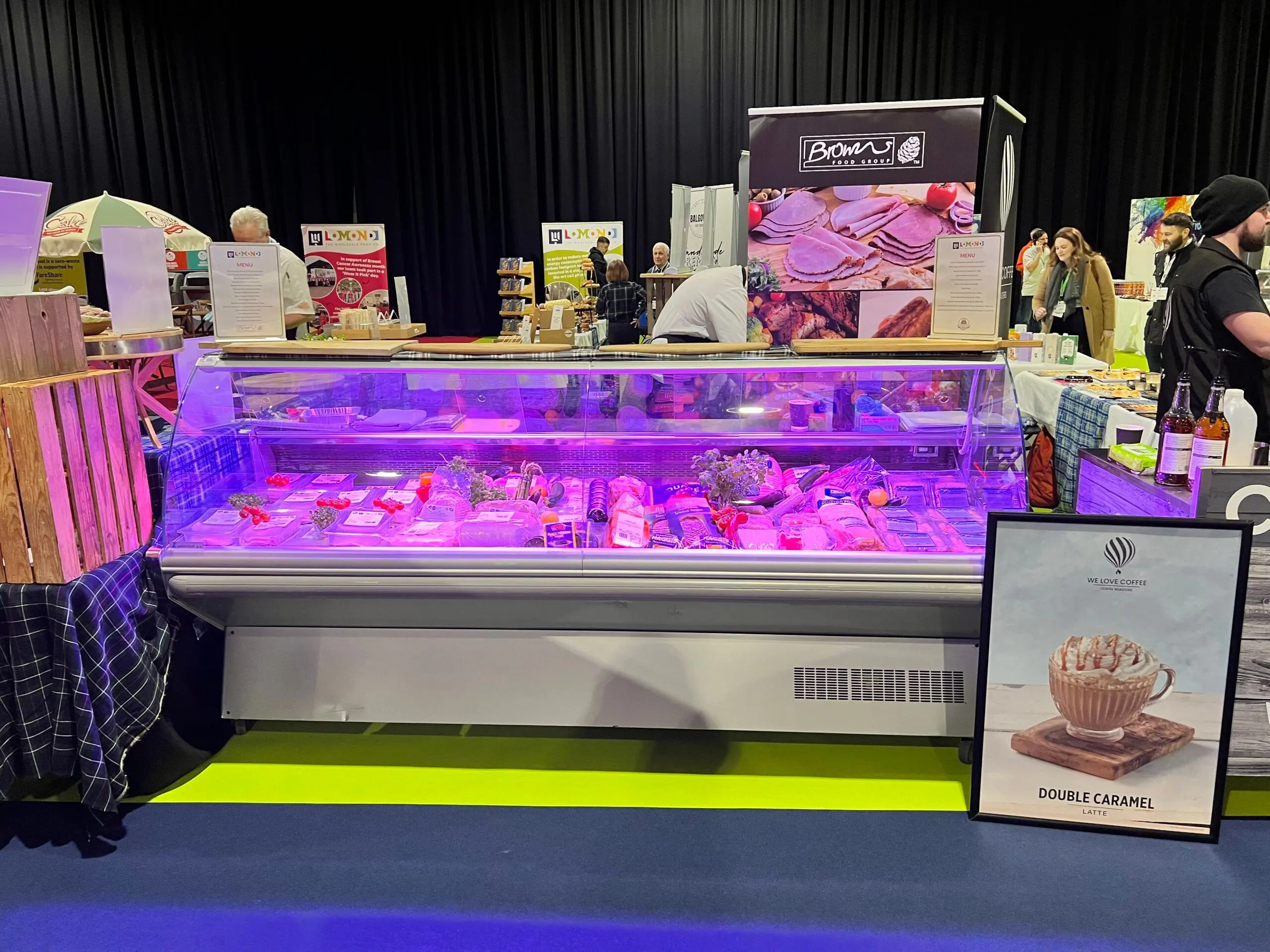 Browns' deli counter of cooked meats at the ScotHot trade show, SEC Glasgow, 2025